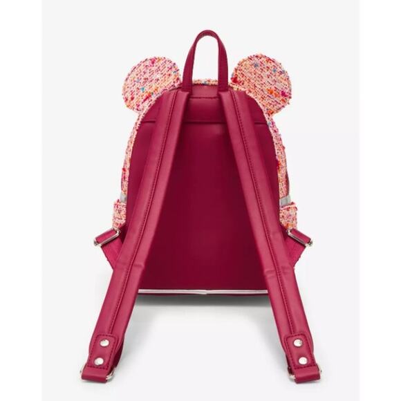 Loungefly Pink Bouclé Fabric Minnie Mouse Ears Mini Backpack | NWT main image 8